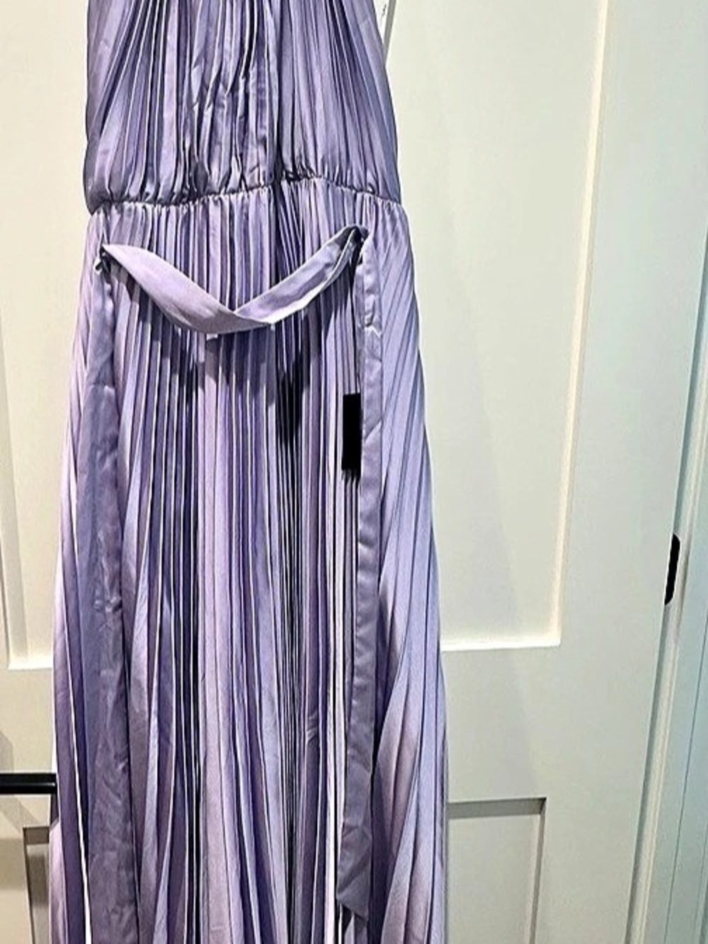 Lulus Impressive Perfection Lavender Satin Pleated Backless Maxi Dress Satin